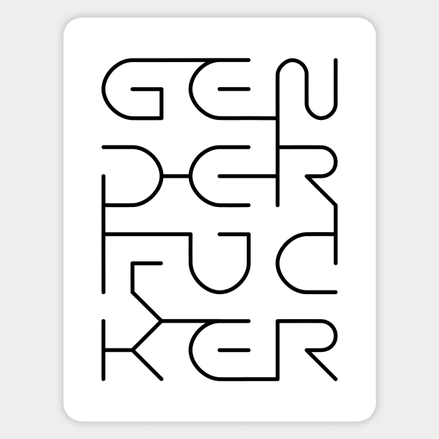 Gender F*cker (Black Line) Sticker by SimpleThoughts